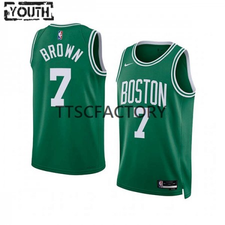 Maglia NBA Boston Celtics Jaylen Brown 7 Nike 2022-23 Icon Edition Green Swingman - Bambino
